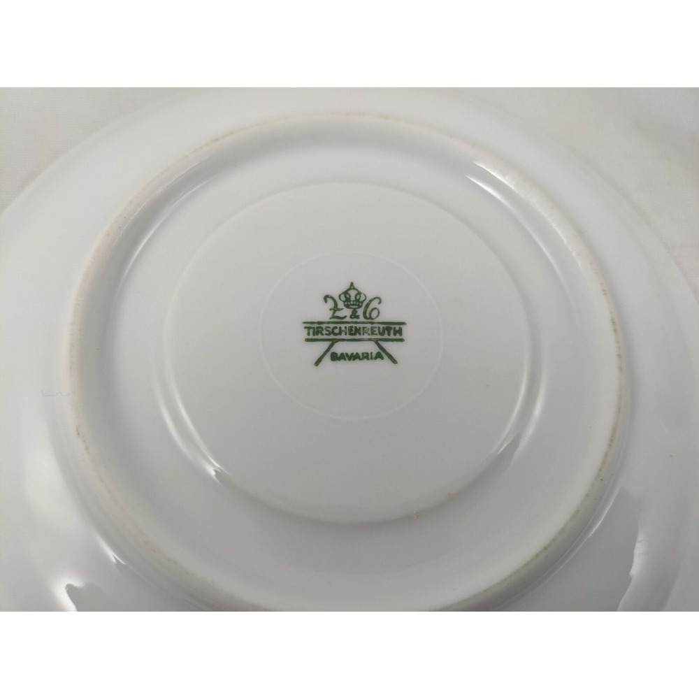 Tirschenreuth Bavaria Purple Blue Flowers Tea Cup Saucer Set - Picture 5 of 12